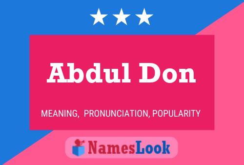 Abdul Don Name Poster