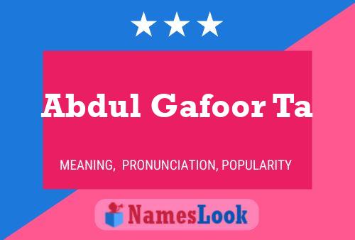 Abdul Gafoor Ta Name Poster