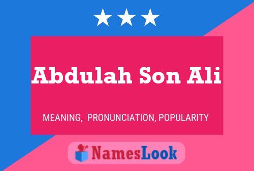 Abdulah Son Ali Name Poster