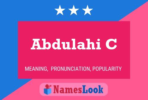 Abdulahi C Name Poster