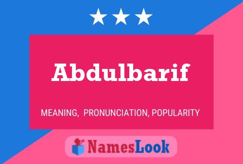 Abdulbarif Name Poster