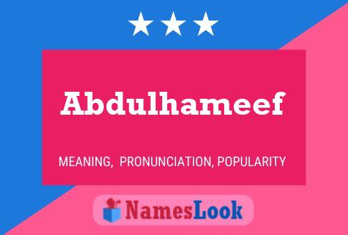 Abdulhameef Name Poster