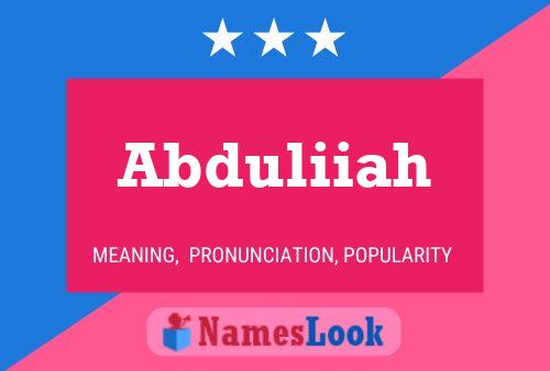 Abduliiah Name Poster