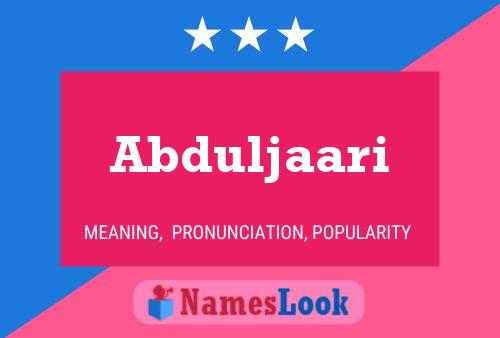 Abduljaari Name Poster