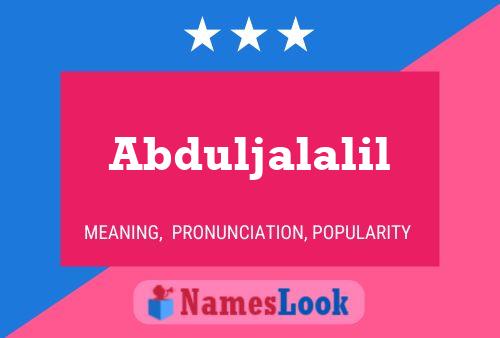 Abduljalalil Name Poster