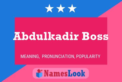 Abdulkadir Boss Name Poster