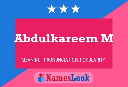 Abdulkareem M Name Poster