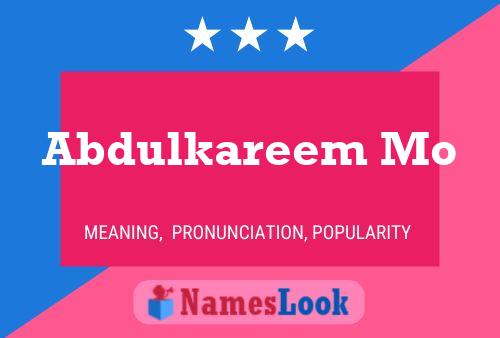 Abdulkareem Mo Name Poster