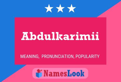 Abdulkarimii Name Poster