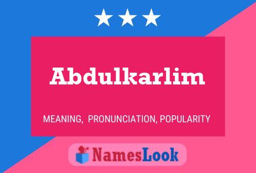 Abdulkarlim Name Poster