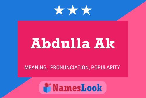 Abdulla Ak Name Poster