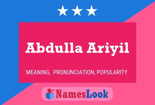 Abdulla Ariyil Name Poster