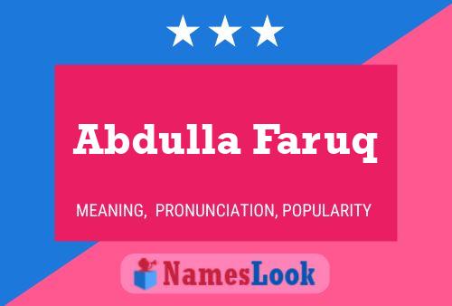 Abdulla Faruq Name Poster