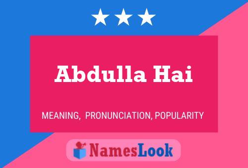 Abdulla Hai Name Poster