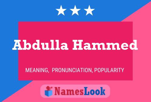 Abdulla Hammed Name Poster