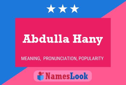 Abdulla Hany Name Poster