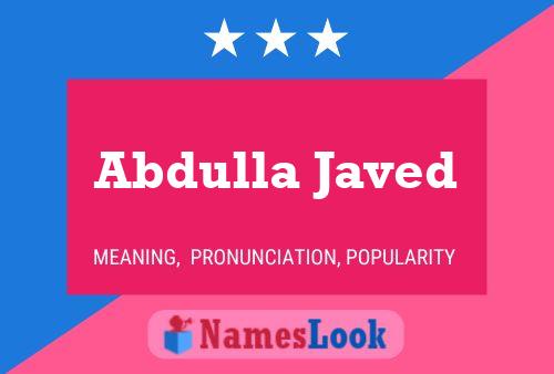 Abdulla Javed Name Poster