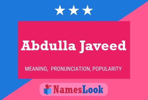 Abdulla Javeed Name Poster