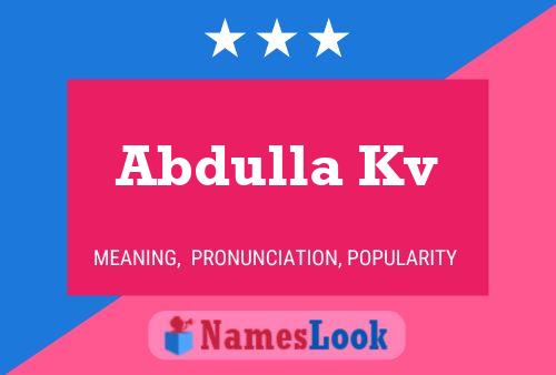 Abdulla Kv Name Poster