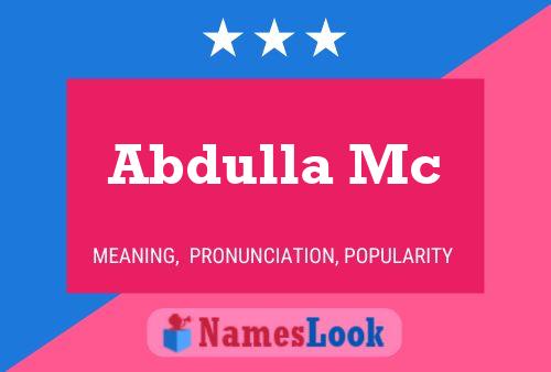 Abdulla Mc Name Poster