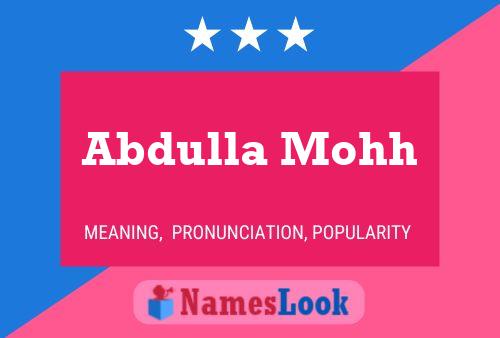 Abdulla Mohh Name Poster