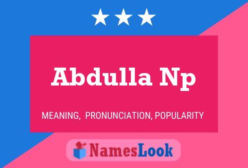 Abdulla Np Name Poster