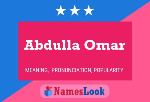 Abdulla Omar Name Poster