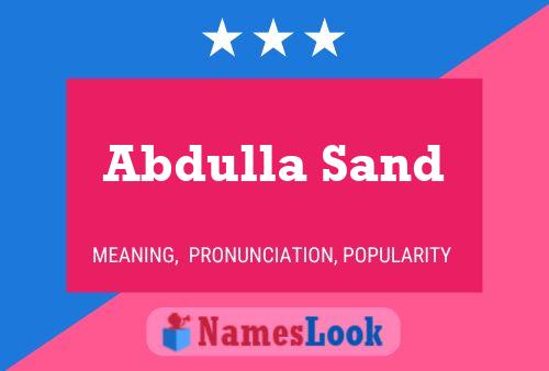 Abdulla Sand Name Poster