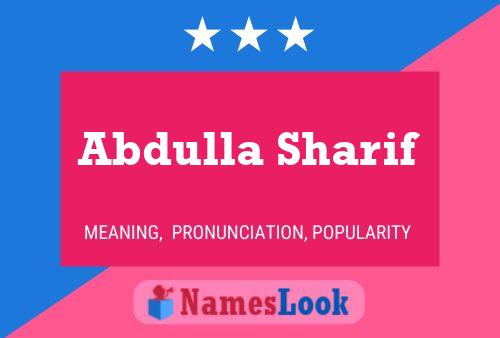 Abdulla Sharif Name Poster