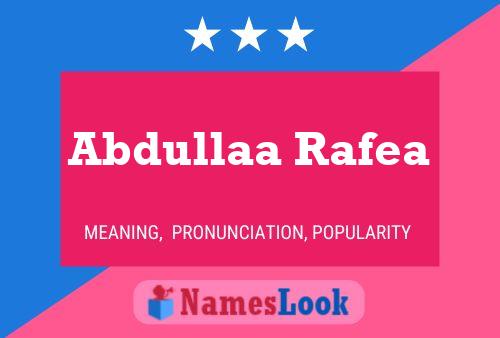 Abdullaa Rafea Name Poster