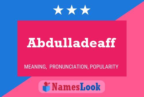 Abdulladeaff Name Poster