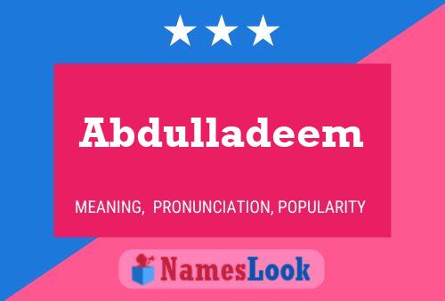 Abdulladeem Name Poster