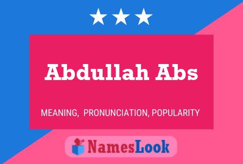 Abdullah Abs Name Poster