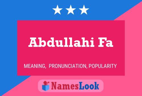 Abdullahi Fa Name Poster