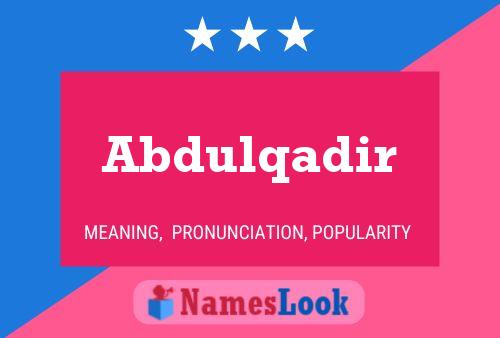 Abdulqadir Name Poster