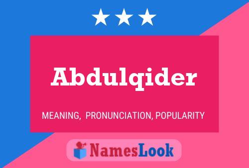 Abdulqider Name Poster