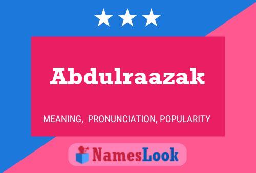 Abdulraazak Name Poster