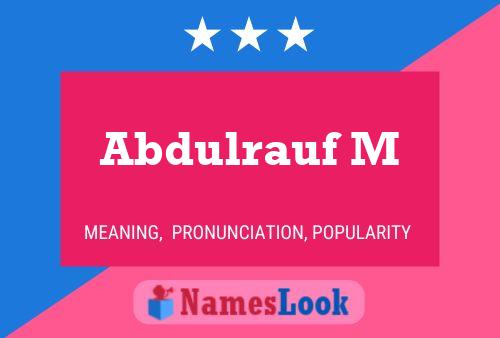 Abdulrauf M Name Poster