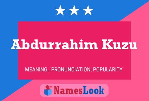 Abdurrahim Kuzu Name Poster