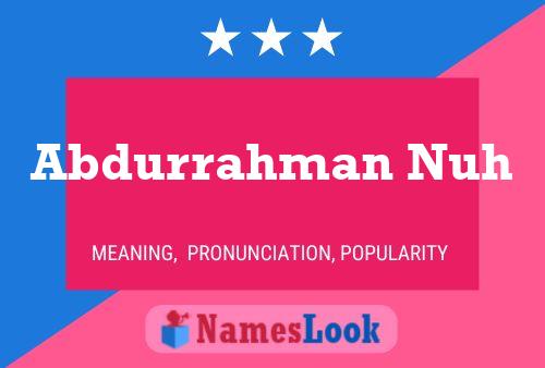 Abdurrahman Nuh Name Poster