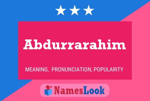 Abdurrarahim Name Poster