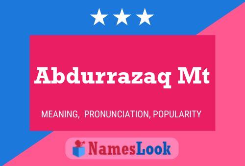 Abdurrazaq Mt Name Poster