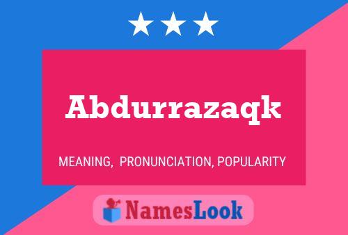 Abdurrazaqk Name Poster