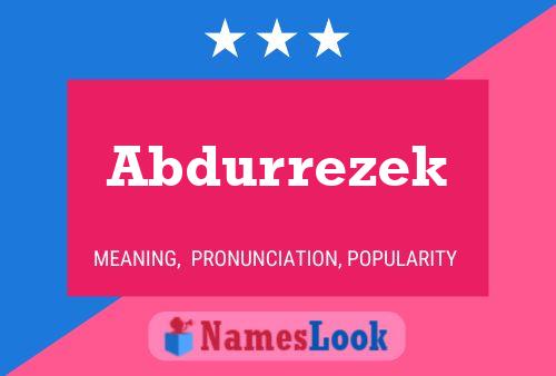 Abdurrezek Name Poster