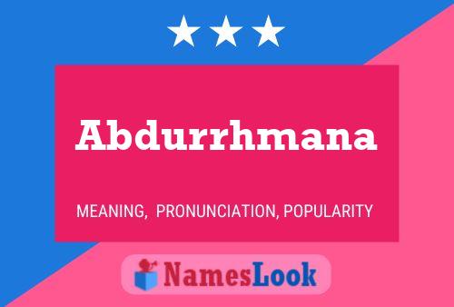 Abdurrhmana Name Poster