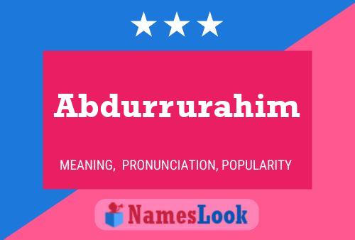 Abdurrurahim Name Poster