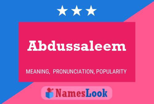 Abdussaleem Name Poster