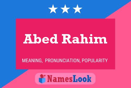 Abed Rahim Name Poster