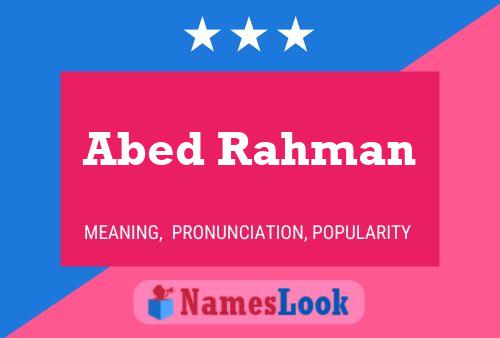 Abed Rahman Name Poster