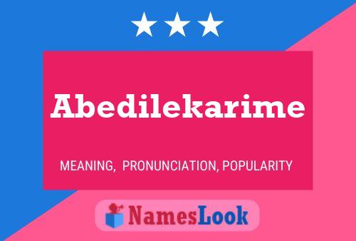 Abedilekarime Name Poster